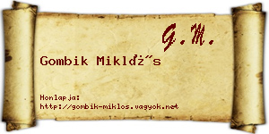 Gombik Miklós névjegykártya
